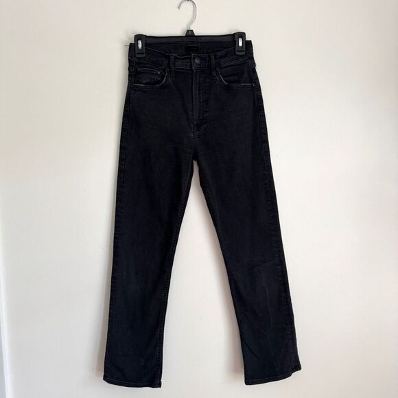 MOTHER High Waisted Rider Ankle Straight Leg Jeans- Not Guilty (Black) | Size 25 - Picture 2 of 10